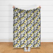 Retro triangles check Yellow Gray