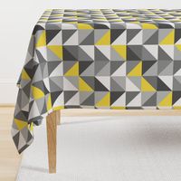 Retro triangles check Yellow Gray