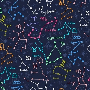 Colorful Zodiacs and Constellations