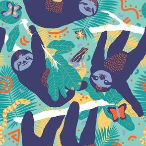 Swingin' Sloths in Jungle Green