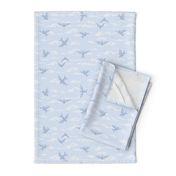 Summer Flight Sky: Chambray Blue Flying Birds