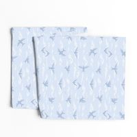 Summer Flight Sky: Chambray Blue Flying Birds