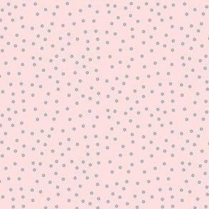Twinkling Silvery Dots on Pale Pastel Pink - Small Scale