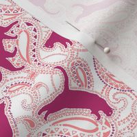 Paisley Cats - Small - magenta