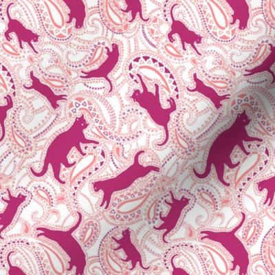 Paisley Cats - Small - magenta