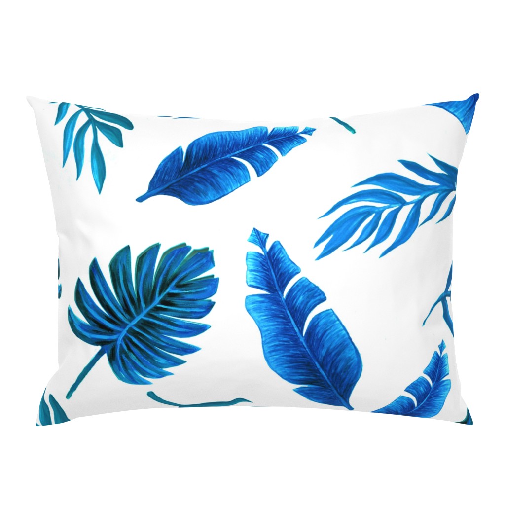 Blue palm watercolor wallpaper //  tropical blue palm