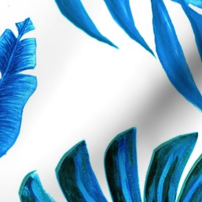 Blue palm watercolor wallpaper //  tropical blue palm