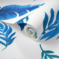 Blue palm watercolor wallpaper //  tropical blue palm