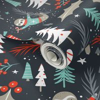 Slothy Holidays - Christmas Coal Black Medium Scale