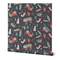 Slothy Holidays - Christmas Coal Black Medium Scale