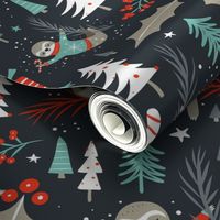 Slothy Holidays - Christmas Coal Black Medium Scale