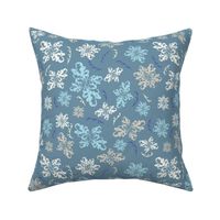 Lace Flower on vintage blue