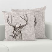 18” Rustic Buck Pillow with Cut lines