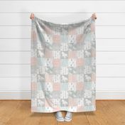 Horse Patchwork - coral/pink,mint