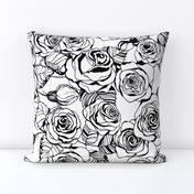 Hand drawn roses pattern