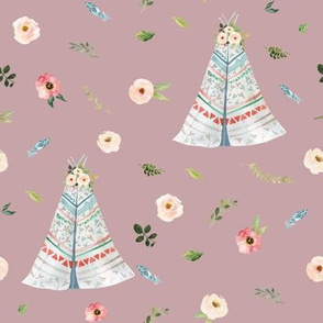 8" Woodland Floral Teepee // Clam Shell