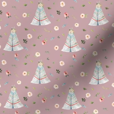 4" Woodland Floral Teepee // Clam Shell