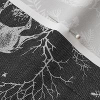 Winter Woodland Toile (monochrome black /burlap)  LRG rotated 