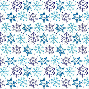 Snowflake Pattern Blue on White