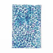 Blue Leopard watercolor animal print