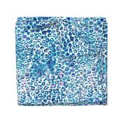 Blue Leopard watercolor animal print