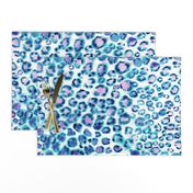 Blue Leopard watercolor animal print