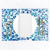 Blue Leopard watercolor animal print