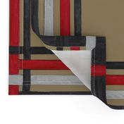 Red, Black and Silver Plaid on Camel