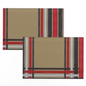 Red, Black and Silver Plaid on Camel