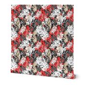 Tropical abstract seamless exotic leaves pattern