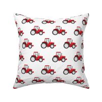 red tractors on white - farm themed fabric C18BS