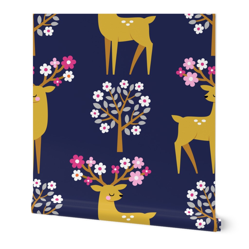 spring deer - dark blue