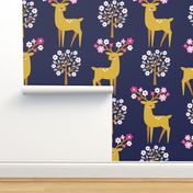 spring deer - dark blue