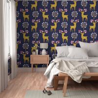 spring deer - dark blue