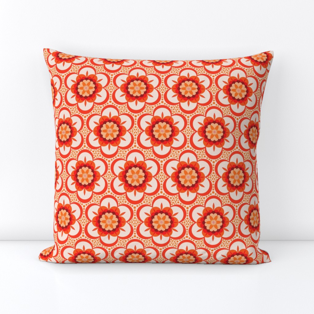 Bold  floral - red and orange