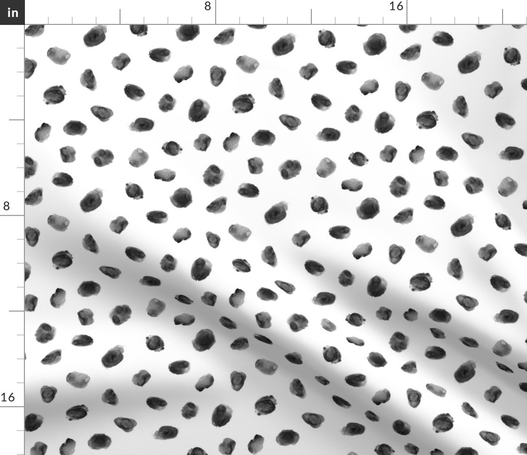 Noir watercolor spots || paint black and white dots pattern 