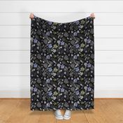 Blue larkspur dark floral