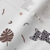 Dots and cats botanical jungle baby tiger wild cat panther gender neutral