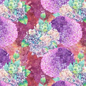small dreamy bouquets hydrangeas coral watercolor