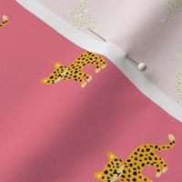 Dots and cats baby tiger wild cat panther pink yellow girls