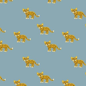 Dots and cats baby tiger wild cat panther yellow blue boys