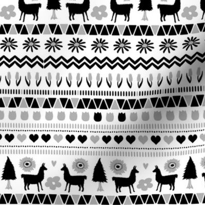 Folk Llama B&W 