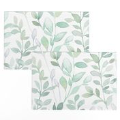 Midsummer / Leaves in light teal - large scale