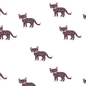 Dots and cats baby tiger wild cat panther purple winter