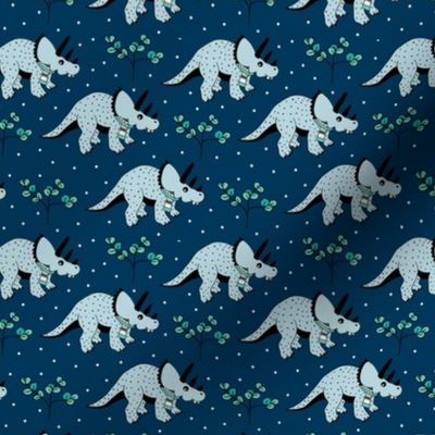 Christmas winter season dinosaurs design cute snow night baby dino print for kids blue SMALL