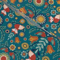 Birdies and foxes - Scandinavian teal