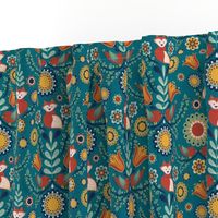 Birdies and foxes - Scandinavian teal