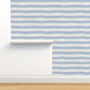 14" Blue and white hand drawn nordic summer stripes fabric,blue and white fabric