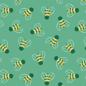 Cute bees pattern. Pollinators design.
