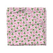 Stuck on you - Cactus Valentines - dark green on light pink C18BS